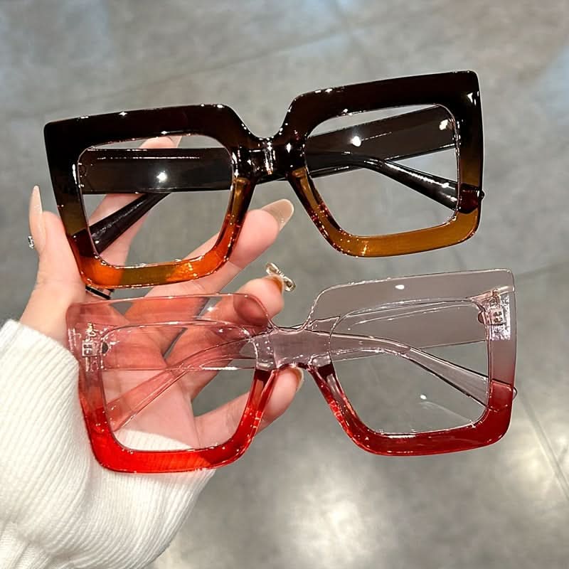 Oversized Stylish Large Square Frame Clear Lens Glasses – Fashionable Everyday Spectacles