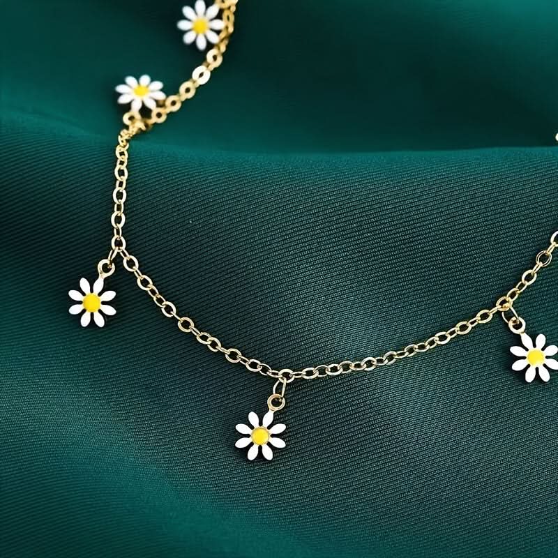2pcs Stacking Daisy Anklets – Cute Foot Accessories