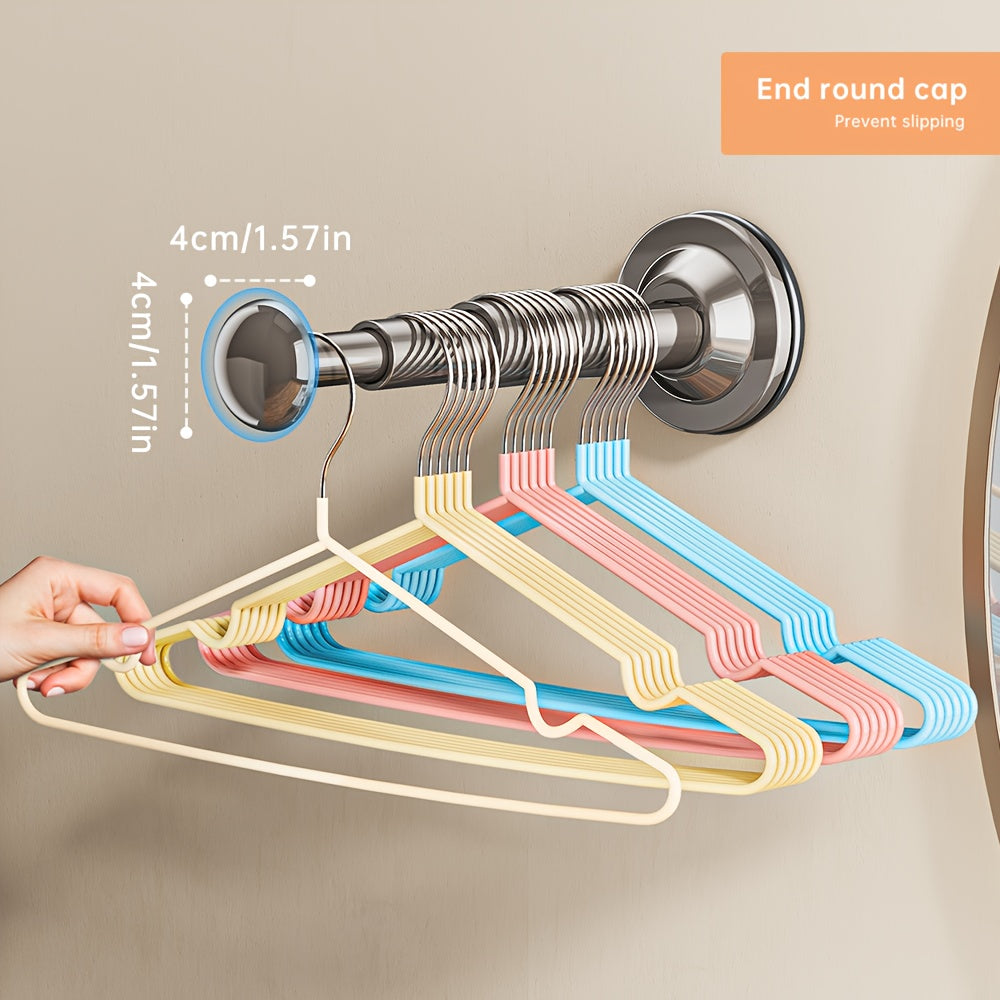 Worldwide Retractable Hanger Storage Rack – No-Drill Suction Mount, Adjustable Length, Space-Saving