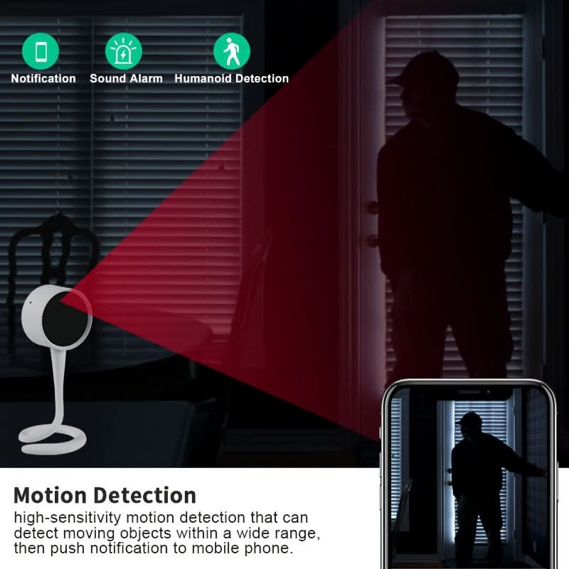 WiFi 1080p Indoor Safety Camera with Night Vision
