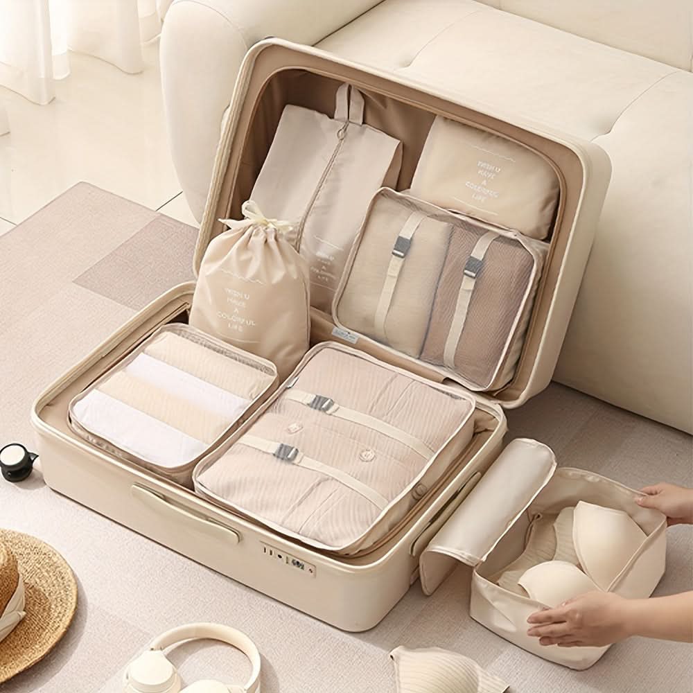 7-Piece Large Capacity Travel Organizer Set - Nylon Packing Cubes