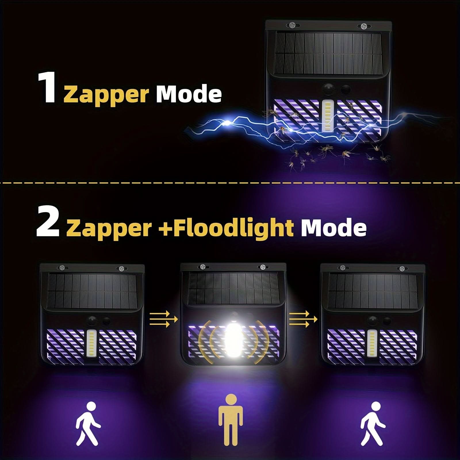 Outdoor LED Solar Mosquito Lamps - UV & Motion Sensor Wall Lamps