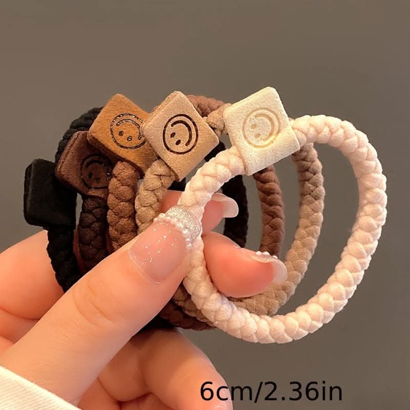 5 Pcs Soft Twist Hair Ropes Set – High Elastic Ponytail Scrunchies