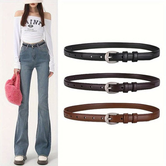 Women’s Skinny PU Leather Waist Belt