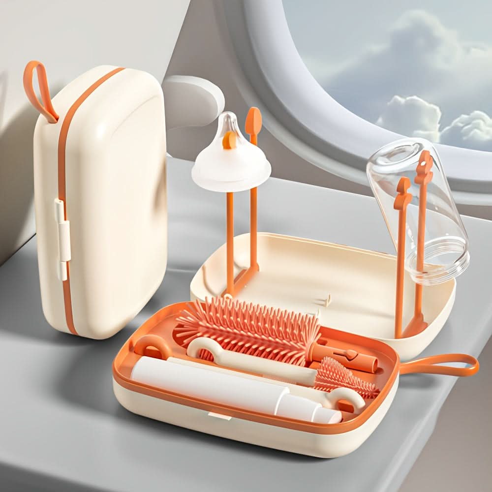 Silicone Bottle & Pacifier Brush Set with Storage Box