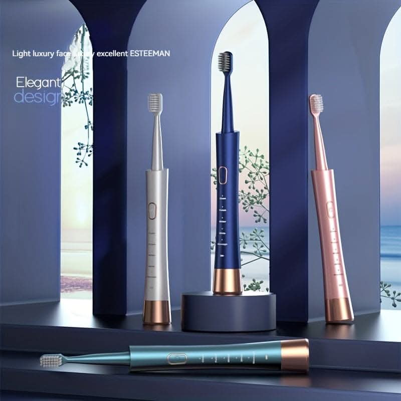 Ultrasonic Electric Toothbrush Kit – Rechargeable USB, 5 Modes, Waterproof