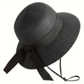 Women’s Wide Brim Straw Sun Hat – Foldable UV Protection Beach Hat