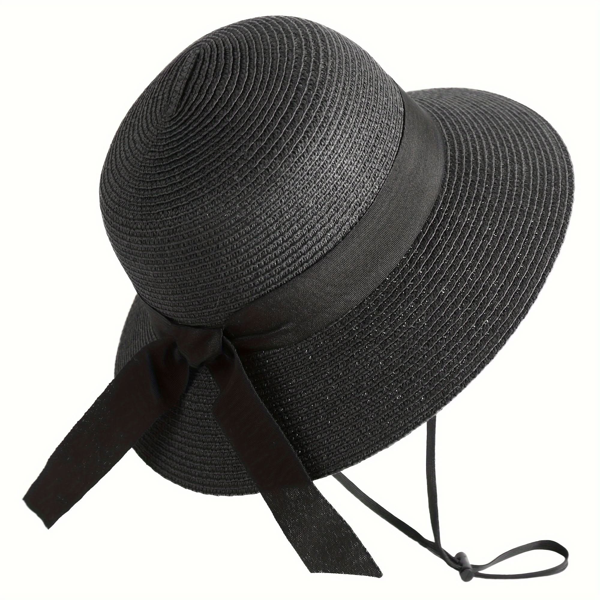 Women’s Wide Brim Straw Sun Hat – Foldable UV Protection Beach Hat