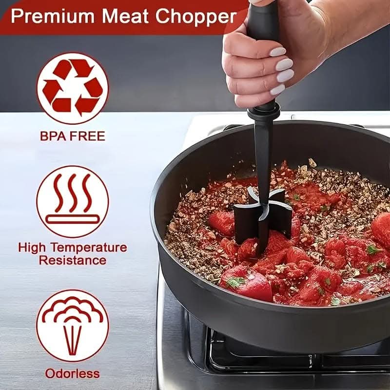 Meat Chopper and Shredder - Heat-Resistant Pulverizer for Ground Beef, Turkey, and More