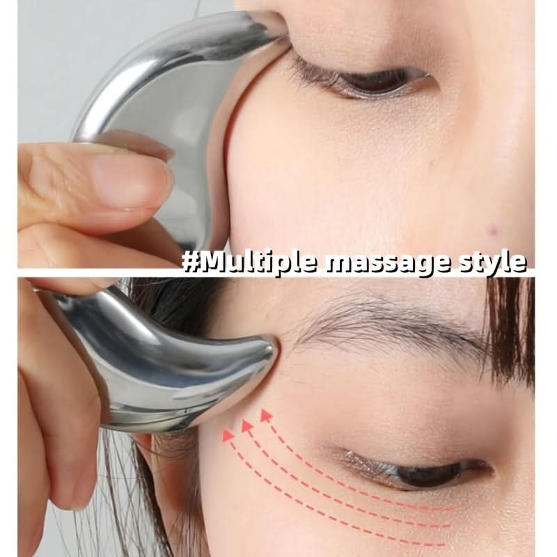 Reusable Stainless Steel Eye Masks – Cooling Gua Sha Tool for Facial Massage