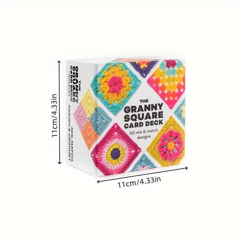 Granny Square Crochet Card Deck – 50 DIY Yarn Template Patterns for Beginners