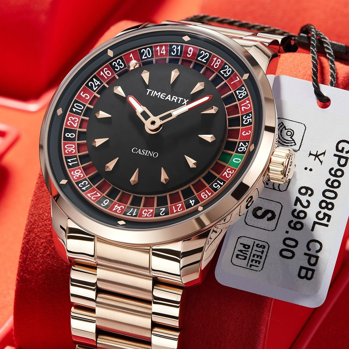 TIMEARTX Roulette Dial Casino Watch Rotating Gaming Style watch for Men