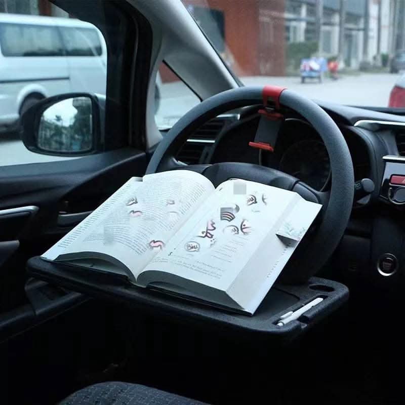Multifunctional Car Steering Wheel Tray – Portable Desk for Travel & Work