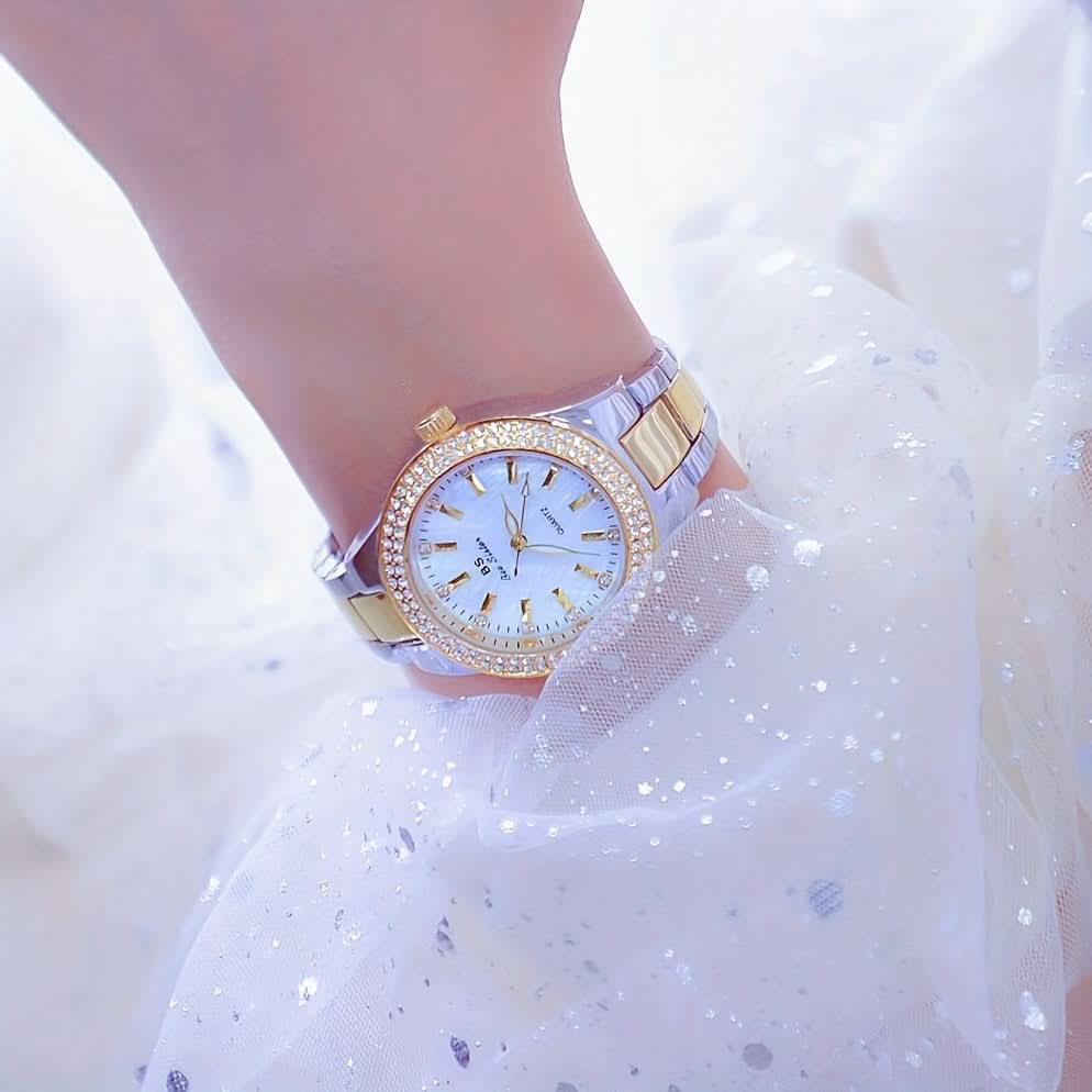 Exquisite Rhinestone Quartz Watch – Sparkling Casual Analog Timepiece