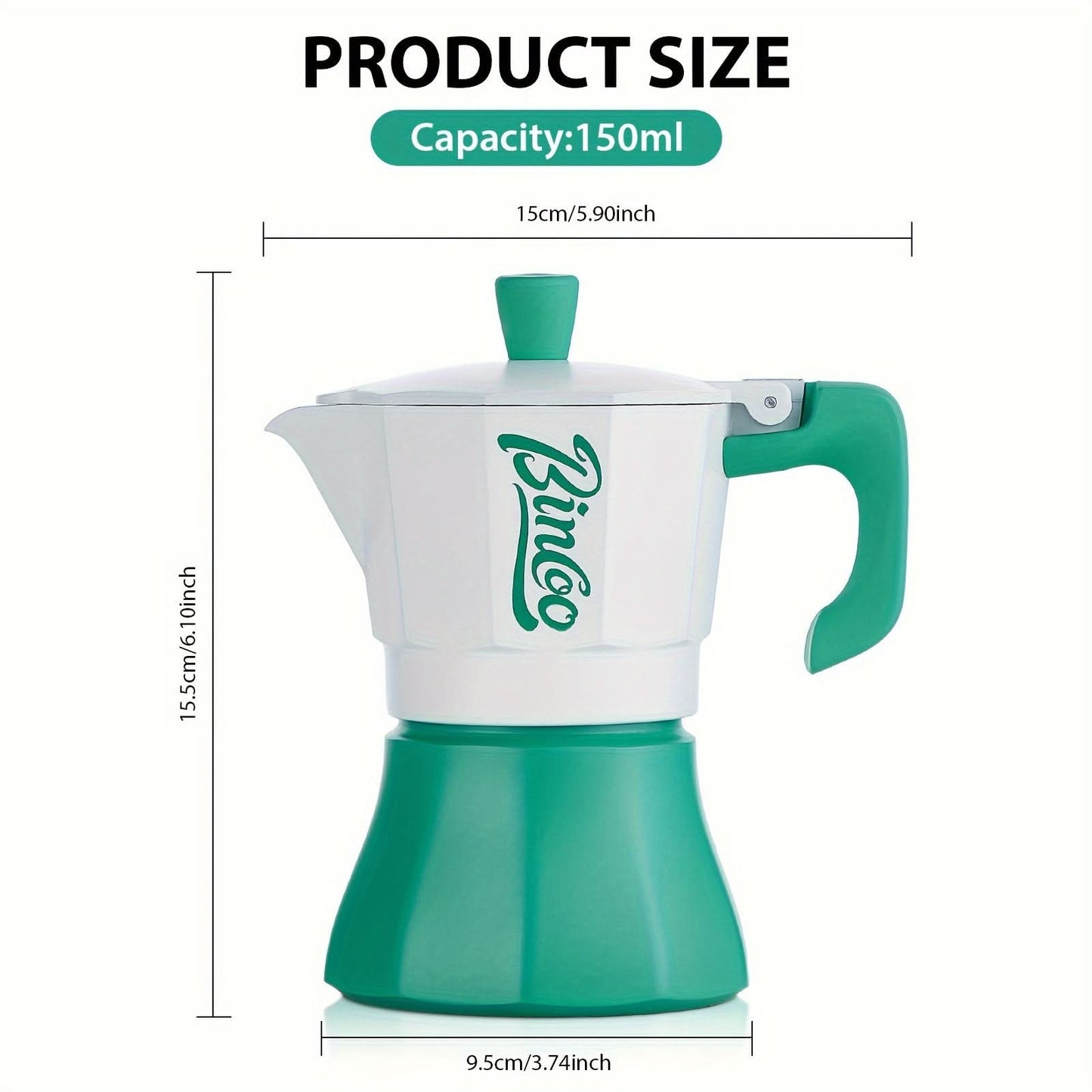 3-Cup Stovetop Espresso Maker – Aluminum Moka Pot Coffee Maker