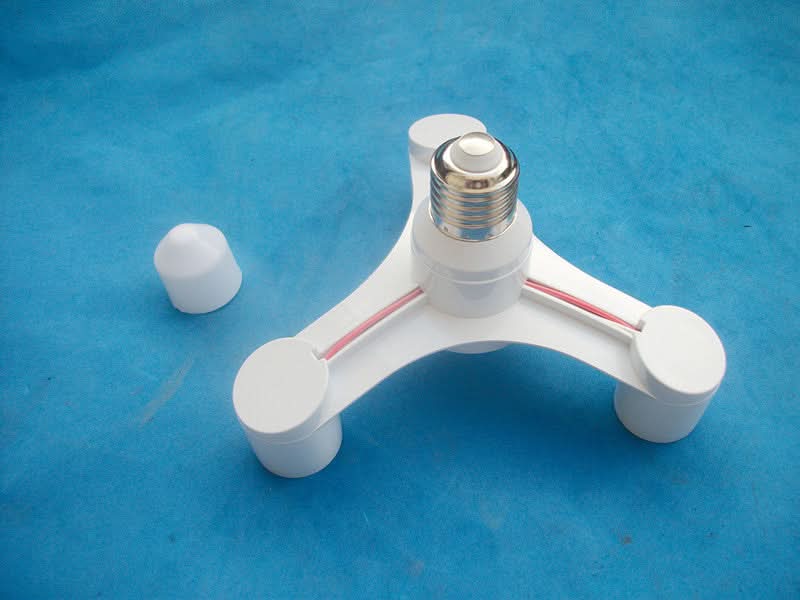 E27 Triple Head Light Socket Adapter