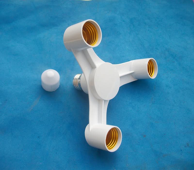 E27 Triple Head Light Socket Adapter