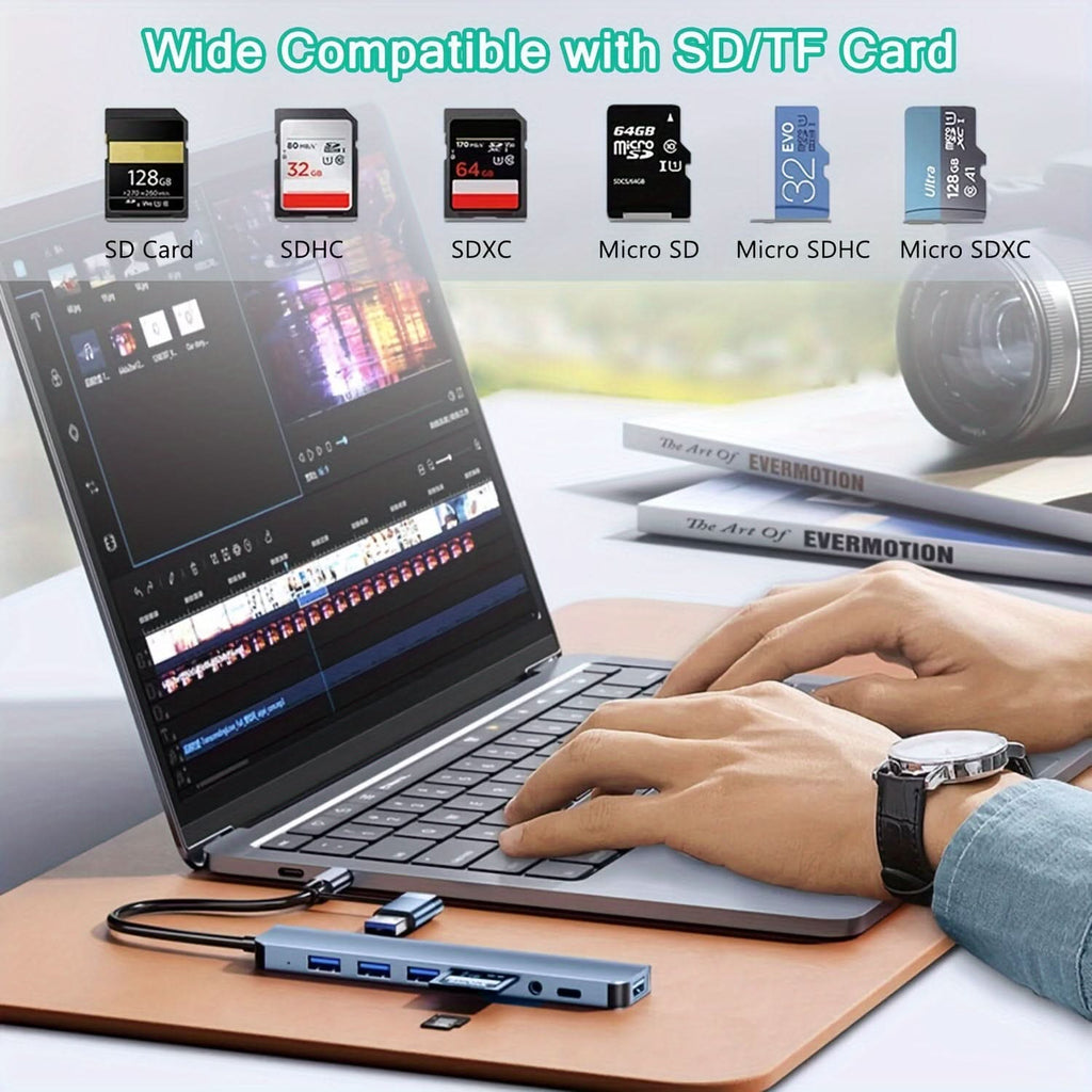 USB 3.0 Hub with SD/TF Card Reader