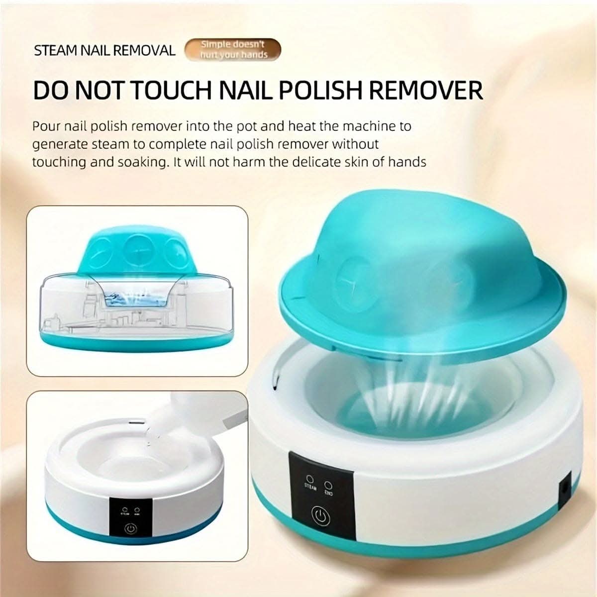 Fast Nail Polish Remover Steam Kit - Painless, Quick & Easy Nail Polish Removal