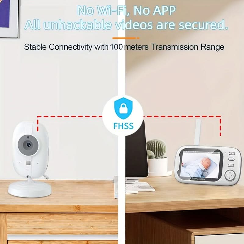 Wireless Video Monitor with Camera, Audio, Night Vision & Temperature Monitoring