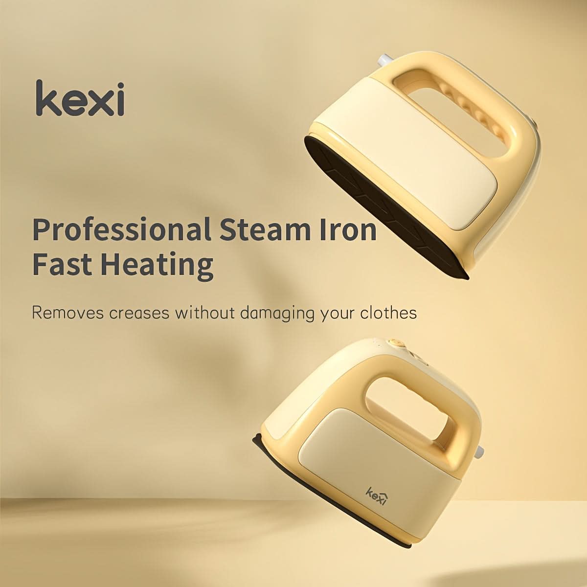 Portable Steam Iron for Clothes - Detachable Tank, Two-Speed