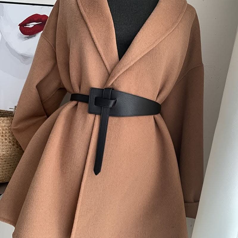 Women's Wide PU Belt with Stylish Knot