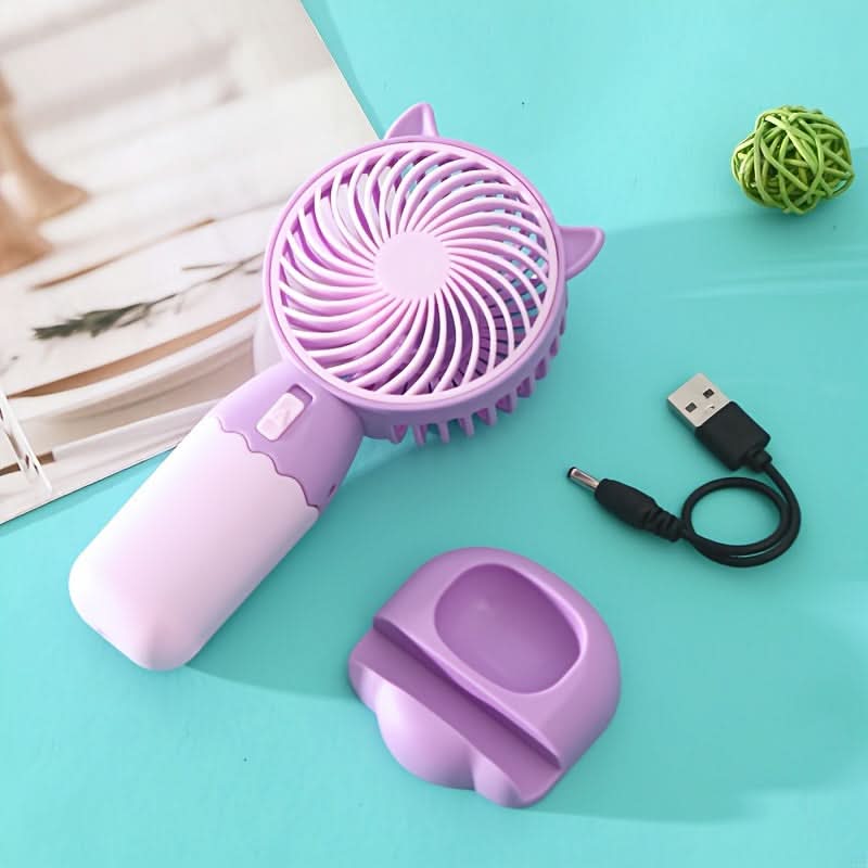 USB Rechargeable Mini Handheld Fan – Portable Wearable Fan