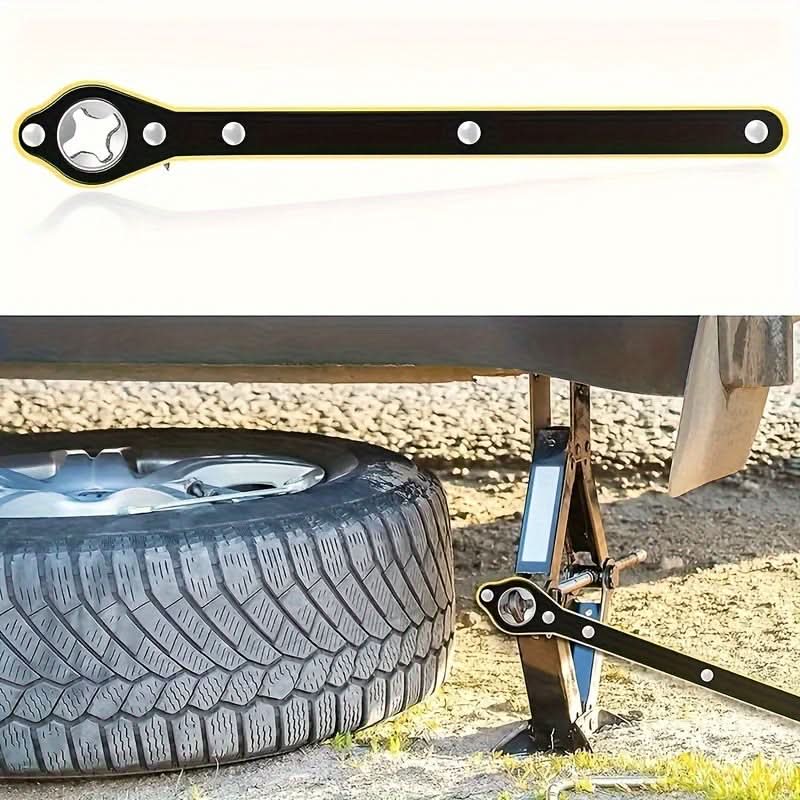 360° Ratchet Jack Wrench, Rust-Resistant Metal