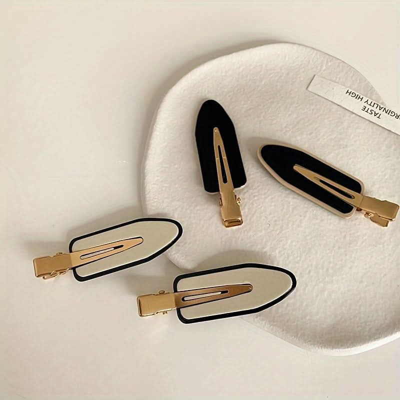 4-Piece Retro Metal Hairpin Set - Minimalist Hair Clips for Women