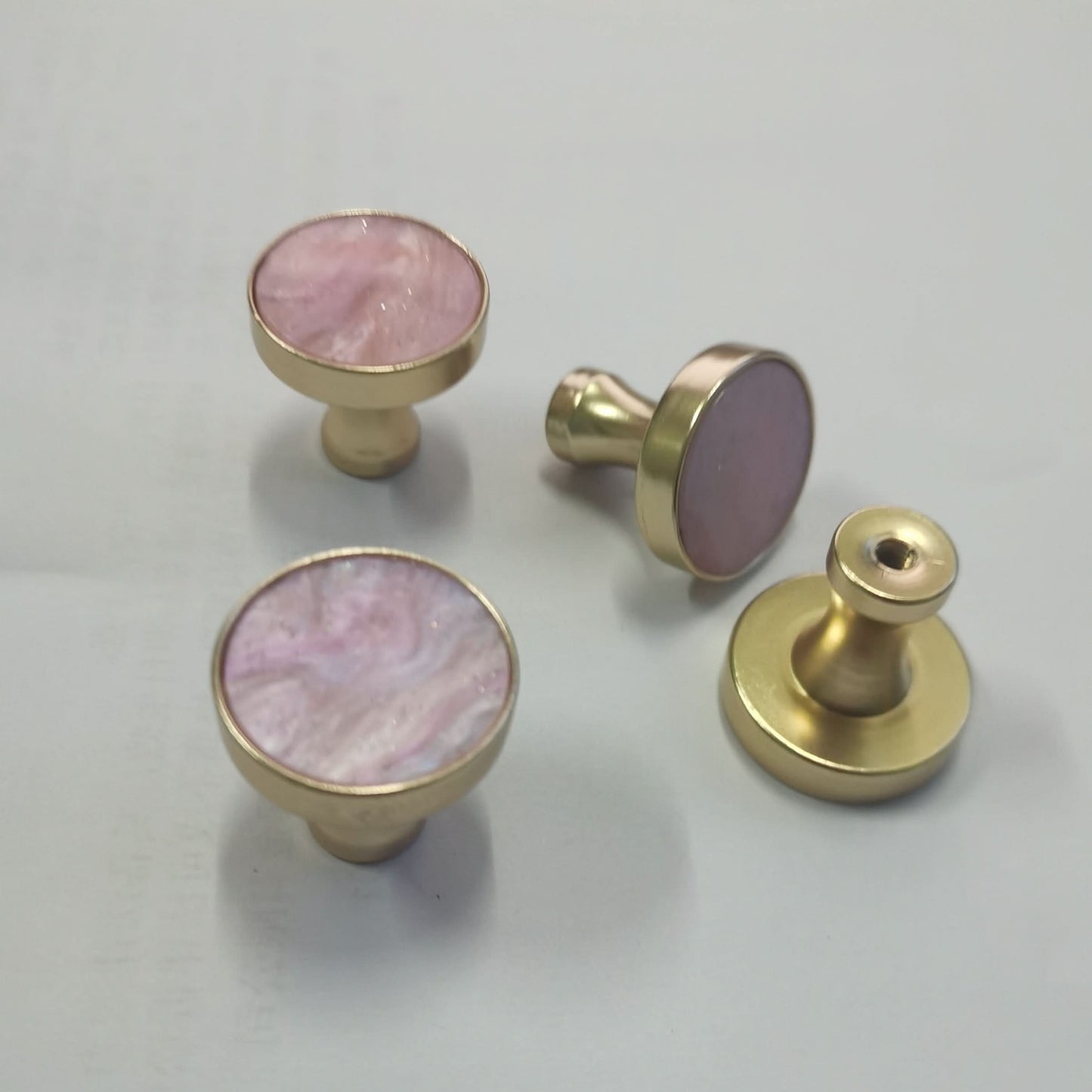 10-Pack Pink Aluminum Drawer Handles – Matte Powder-Coated Ring Pulls