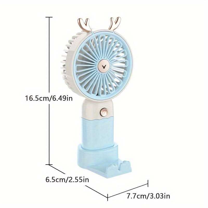 Cute Portable Handheld Mini Fan – Battery-Operated
