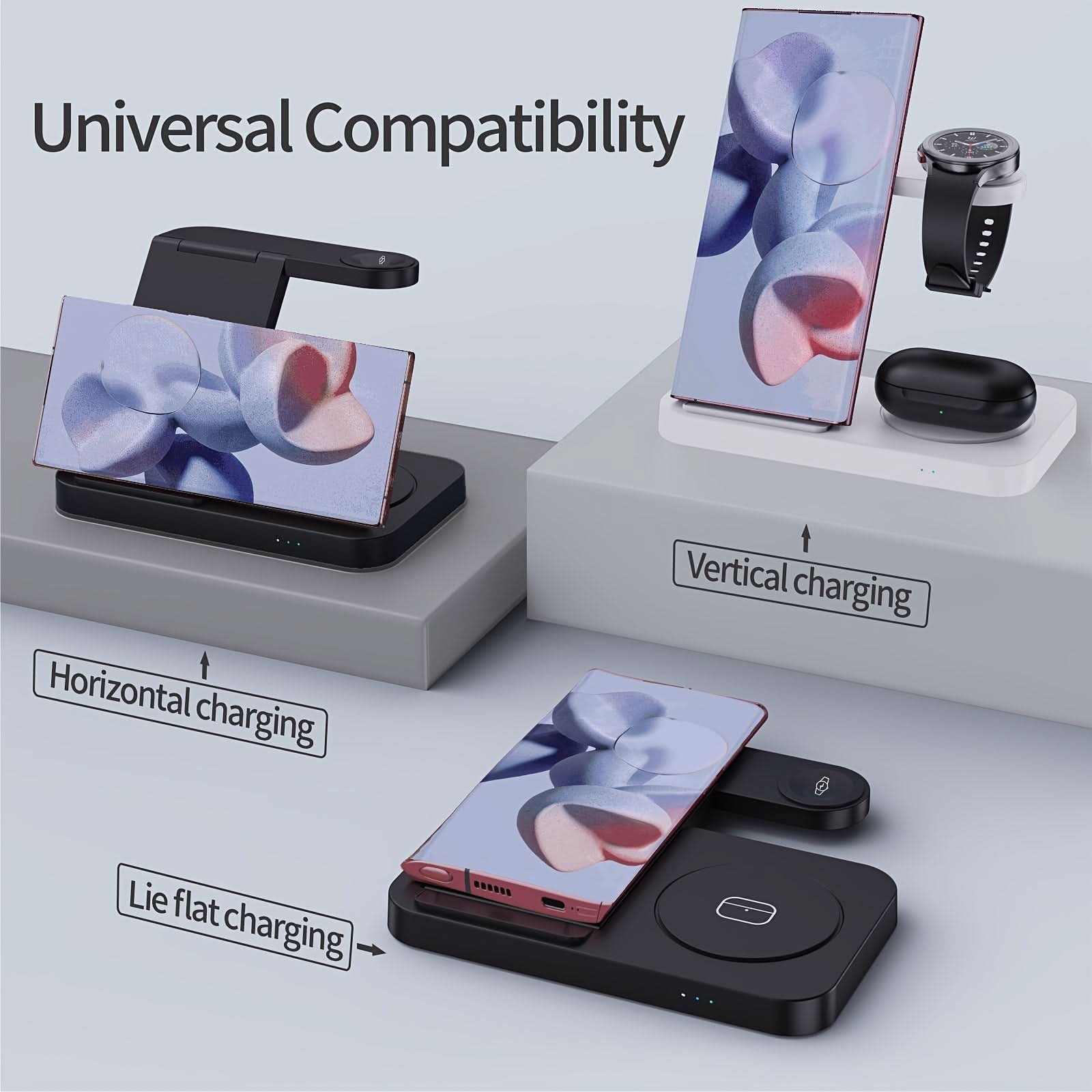4-in-1 Foldable Wireless Charging Station for Samsung Devices