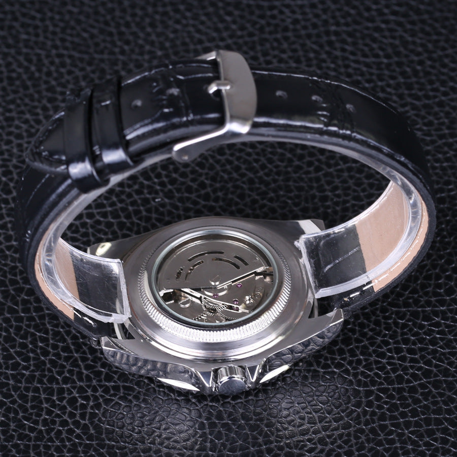 T-Winner Automatic Mechanical Watch for Men – Fashion Leather Strap Wristwatch