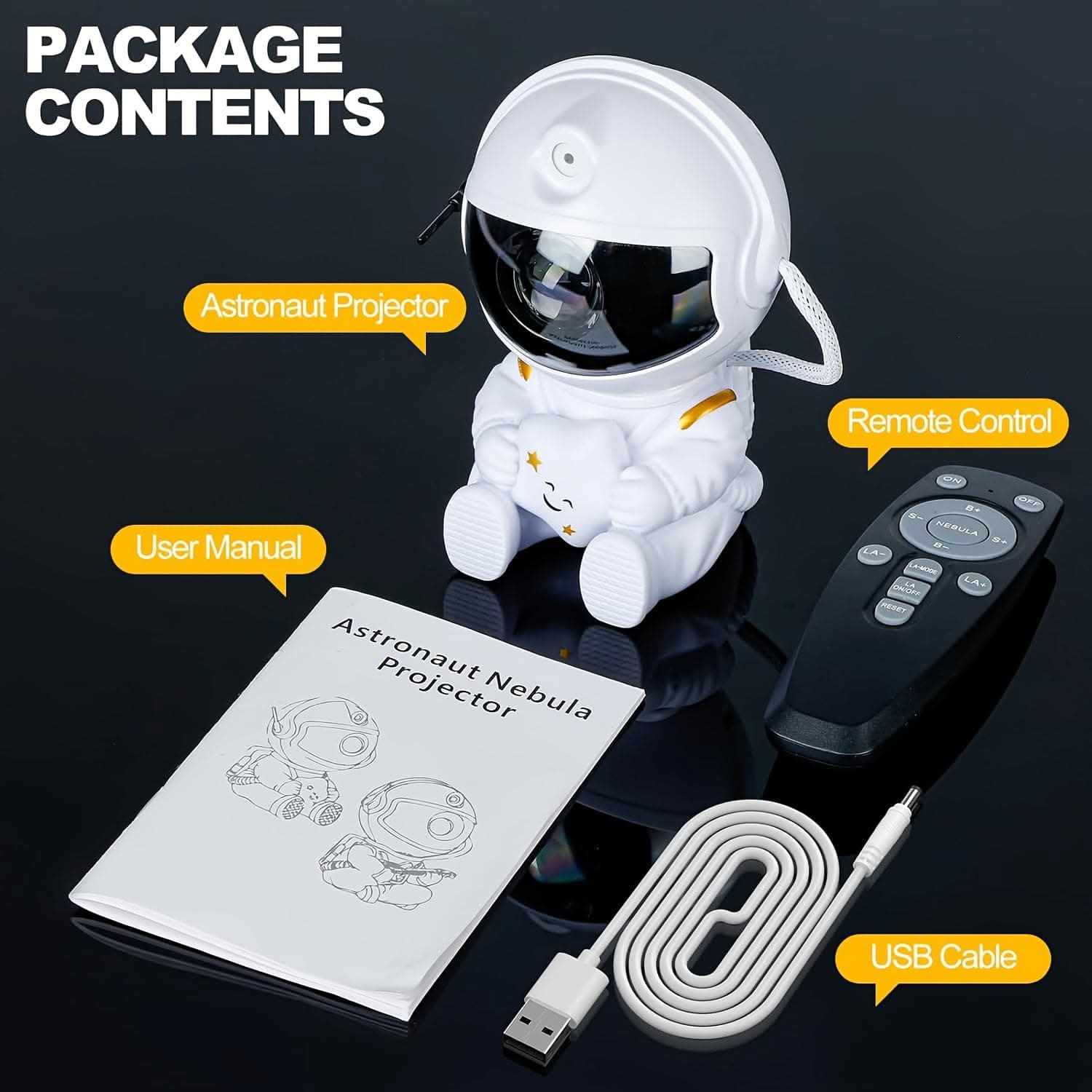 Remote-Control LED Star & Nebula Projector Light