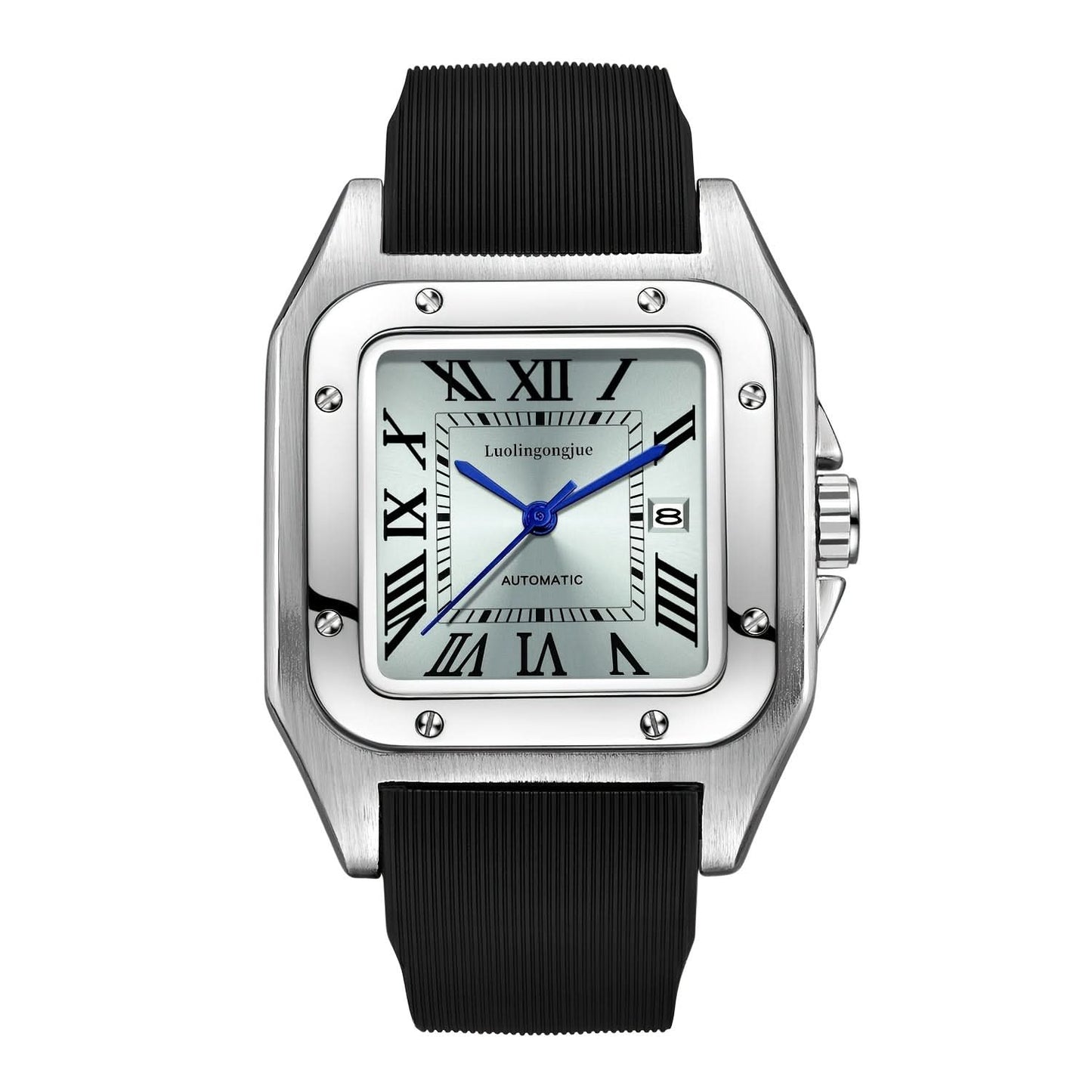 Men's Business Mechanical Watch, Zinc Alloy, Self-Winding, Rubber Strap