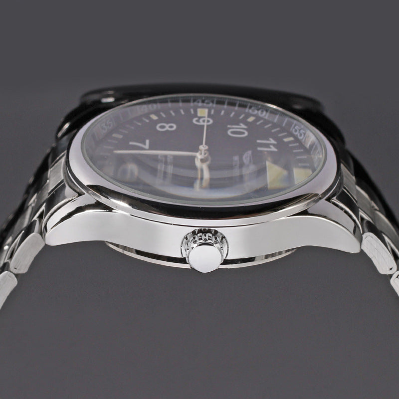 T-Winner Men’s Semi-Hollow Mechanical Watch – Stainless Steel Band, Calendar Display