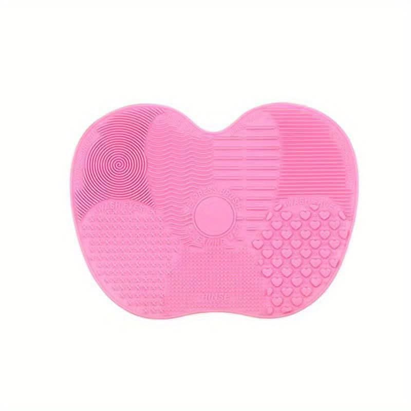 Apple-Shaped Silicone Makeup Brush Cleaning Mat - 4 pieces