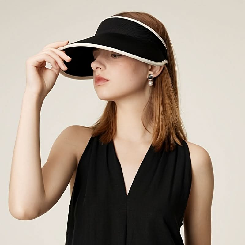Women’s Embroidered Sun Visor Hat – UPF 50+ UV Protection, Elastic Fit, 100% Polyester