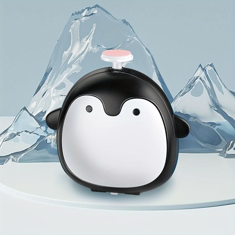 Electric Nail Grinder for Babies, Cartoon Penguin Design, 8 Grinding Heads