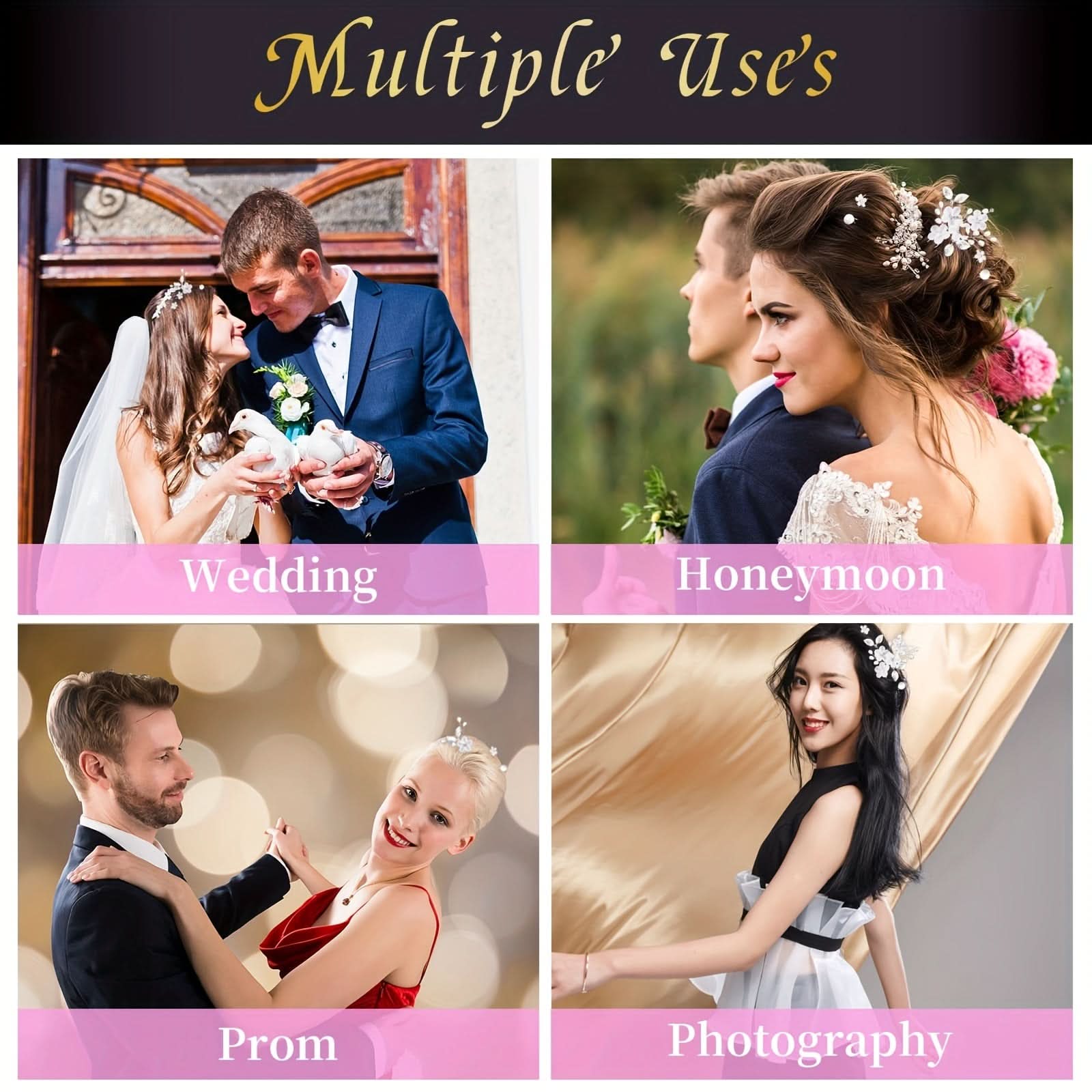 15pcs Wedding Pearl Flower Hair Clips Set
