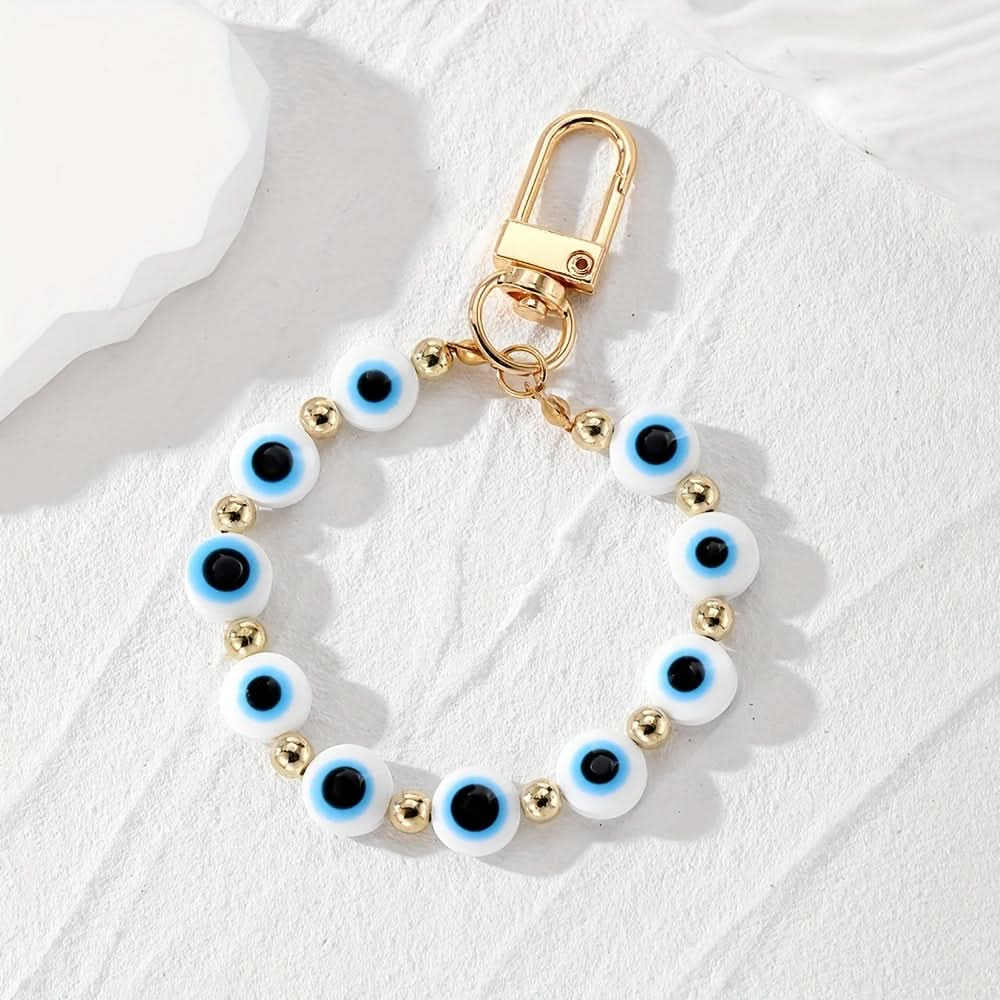 Beaded Evil Eye Phone Lanyard Wristlet Charm