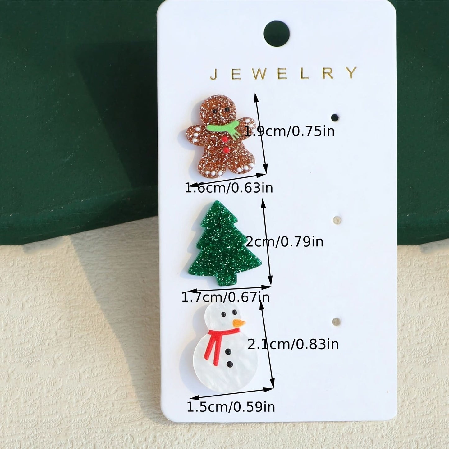 5 Pairs Christmas Tree Snowman Dangle Earrings