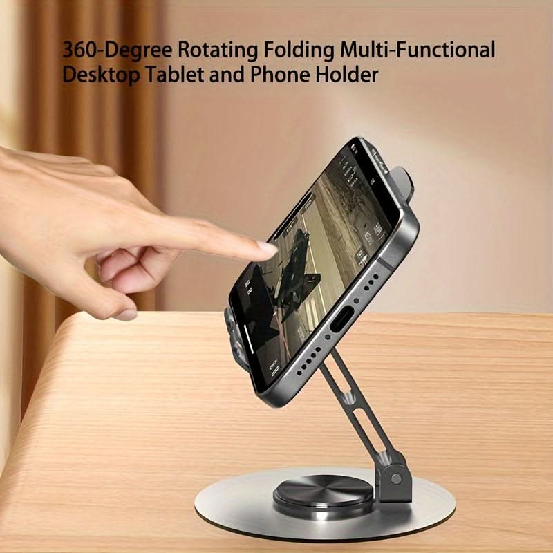 360-Degree Rotating Foldable Phone Stand – Adjustable Height
