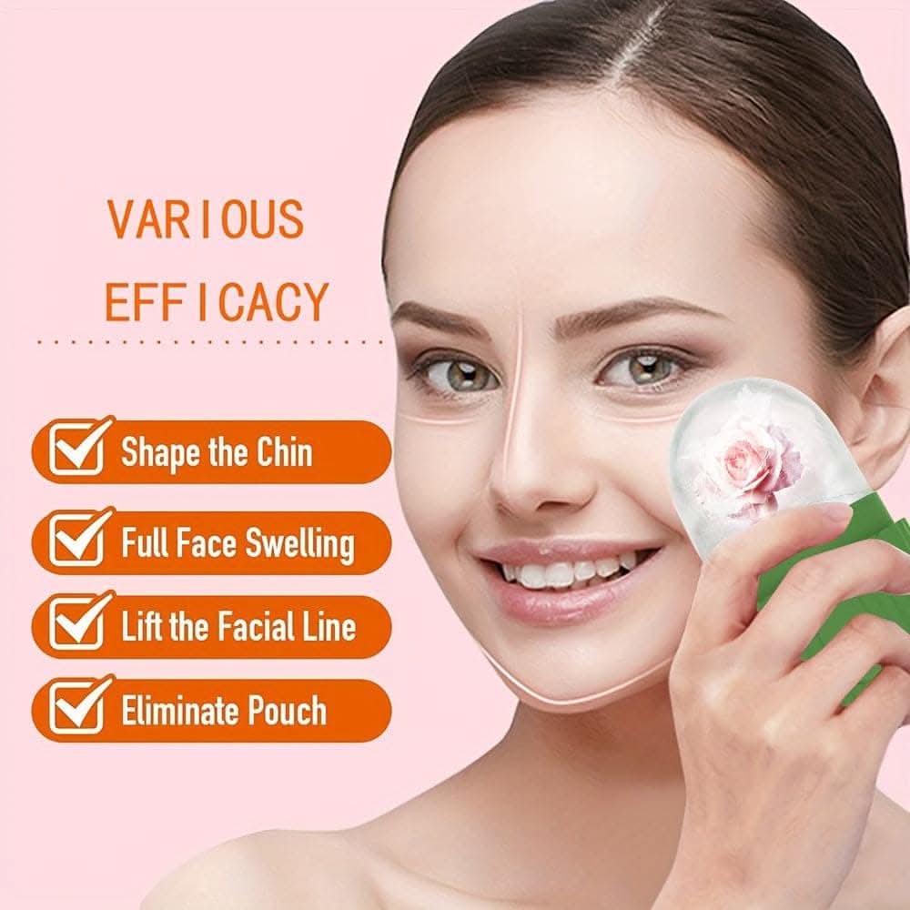 Silicone Facial Ice Roller for Skin Glow & De-Puffing