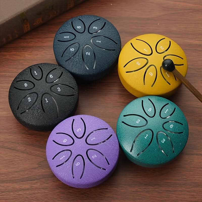 Mini Steel Tongue Drum – 3-Inch 6-Tone Handheld Percussion Instrument