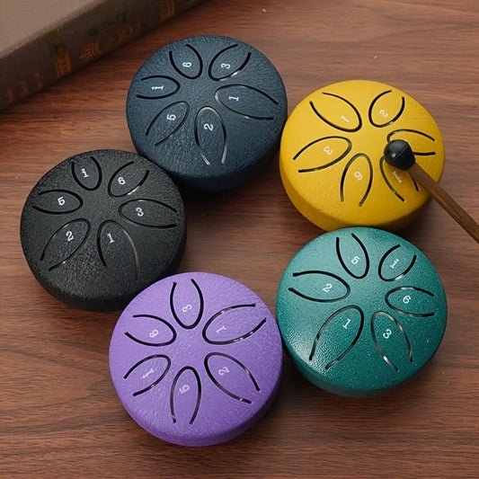 Mini Steel Tongue Drum – 3-Inch 6-Tone Handheld Percussion Instrument