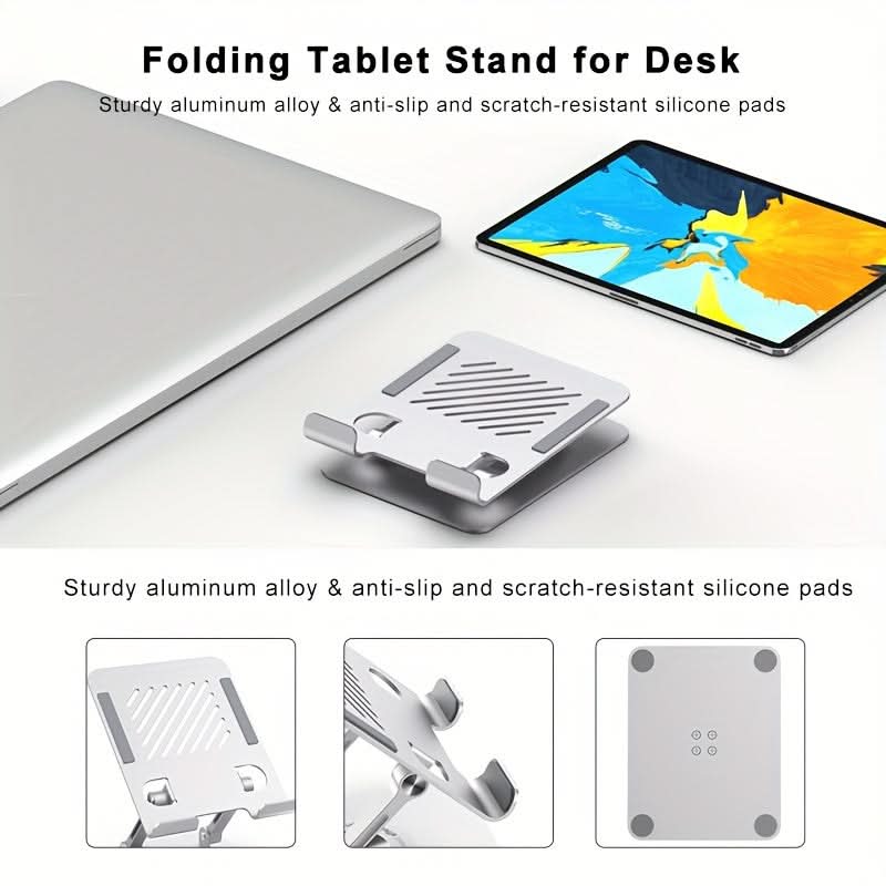 Adjustable Aluminum Tablet Stand with 360° Rotation