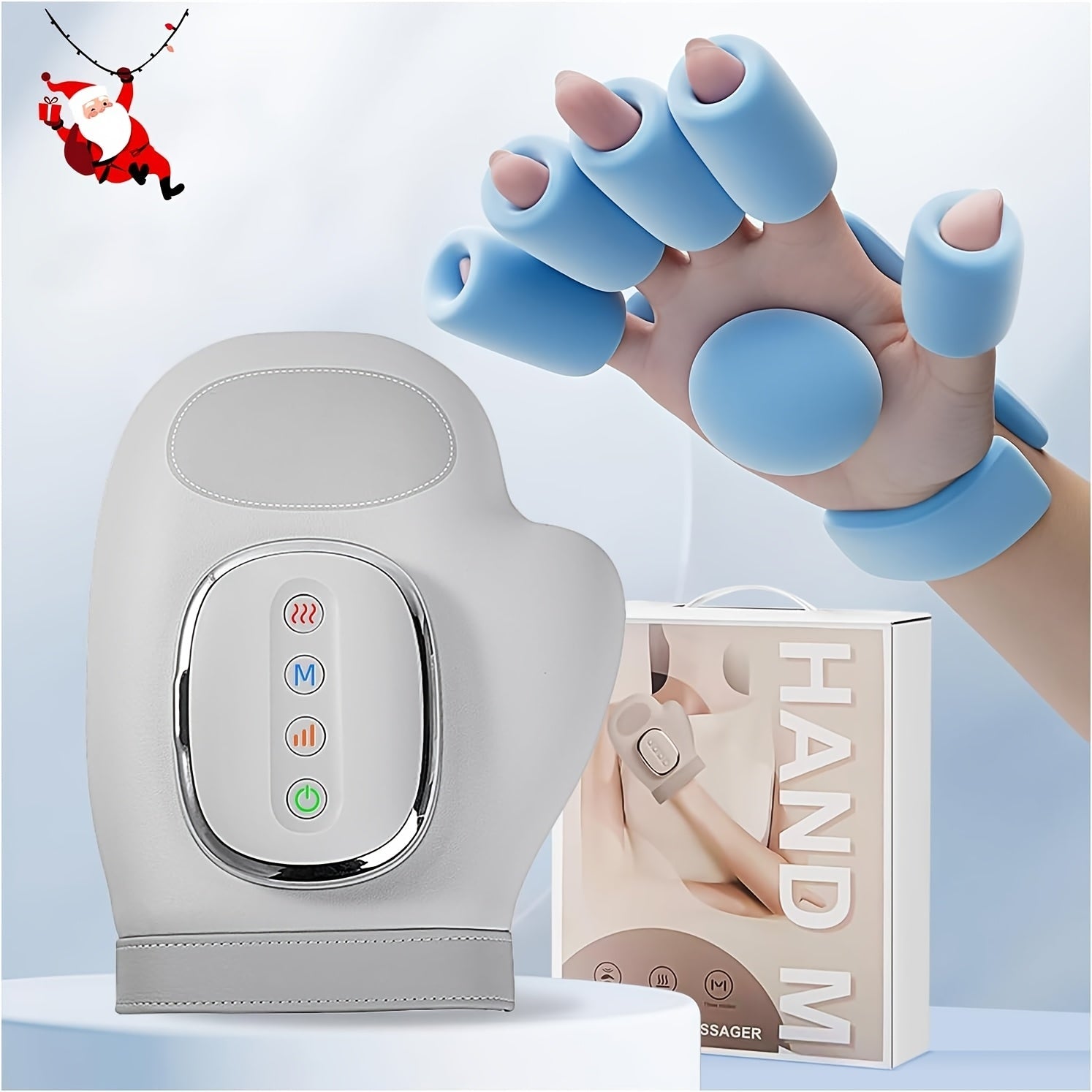 Heated Hand Massager with Compression – 3 Massage Modes, 4 Heat Levels, Palm Rollers for Pain & Numbness Relief
