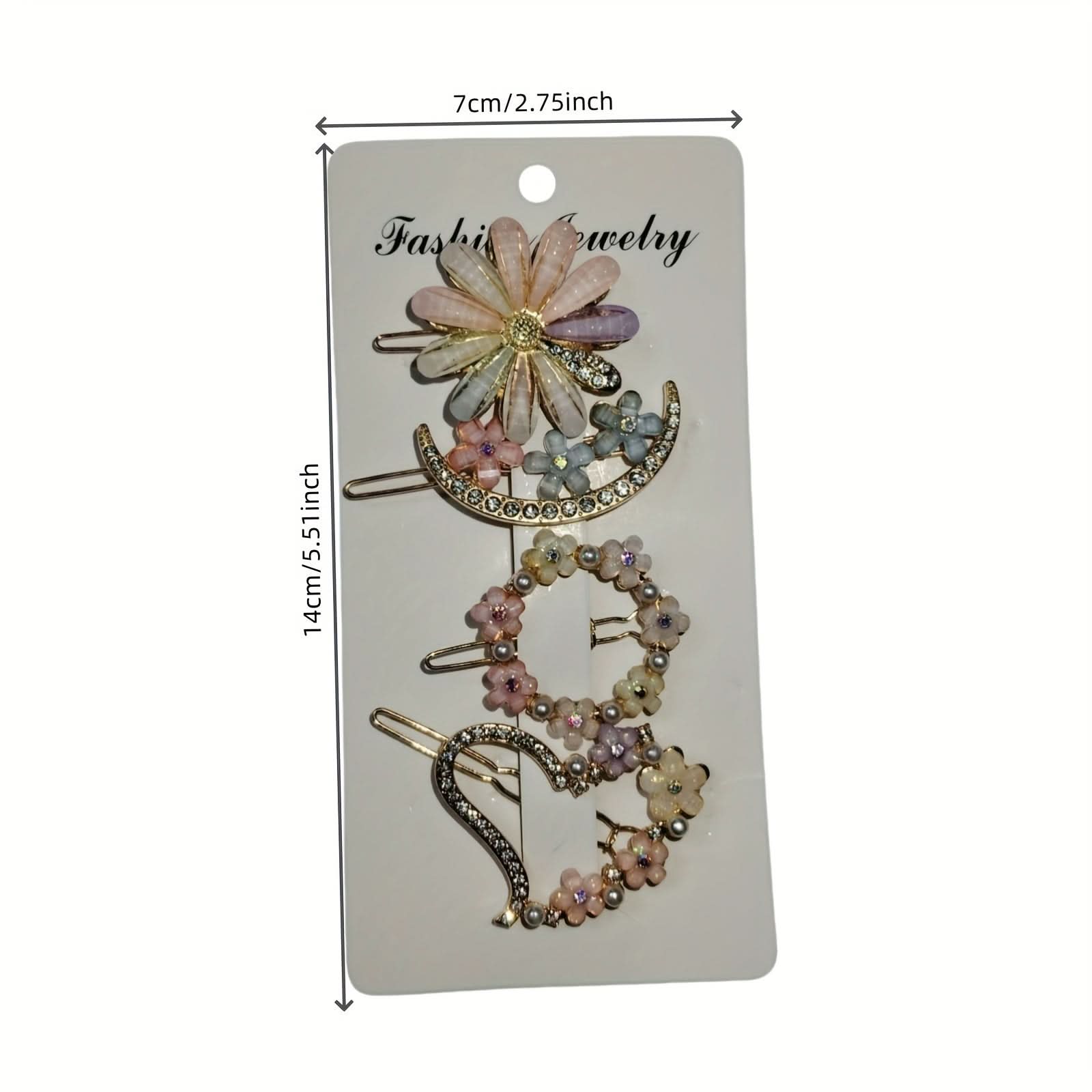 4-Piece Floral Hair Clip Set – Elegant Accessories