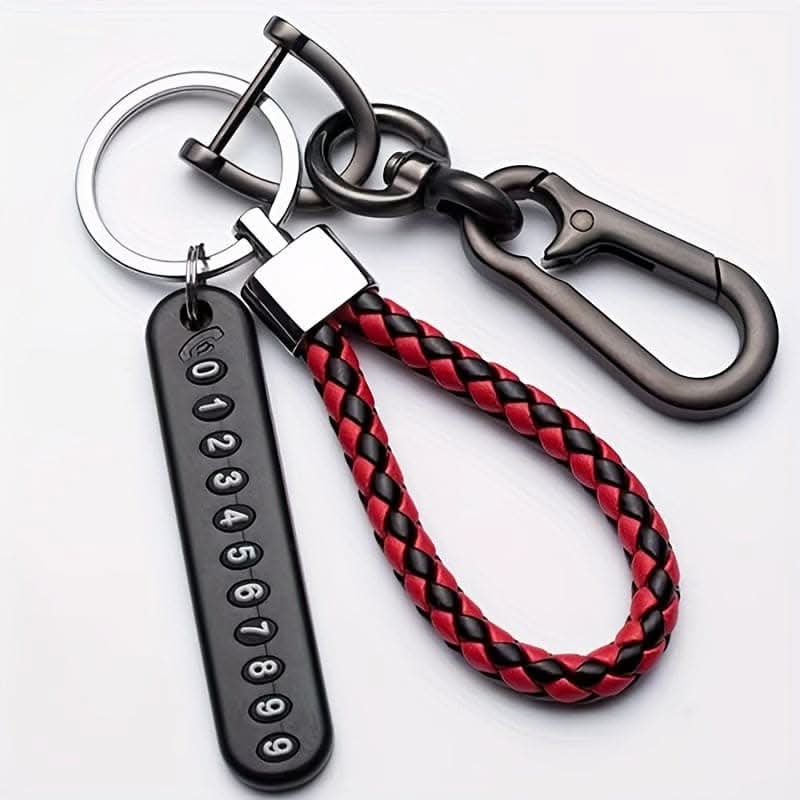 Anti-Loss Car Key Chain with Phone Number